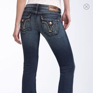 PRVCY low rise medium wash denim jeans y2k